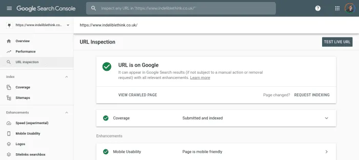 seo for blog posts, google search console indexing, indelible think copywriting