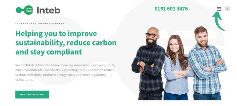 website navigation bar