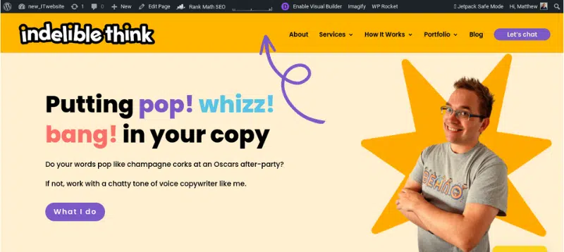 website navigation bar, website navigation menu