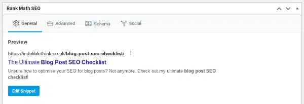 blog post seo checklist meta